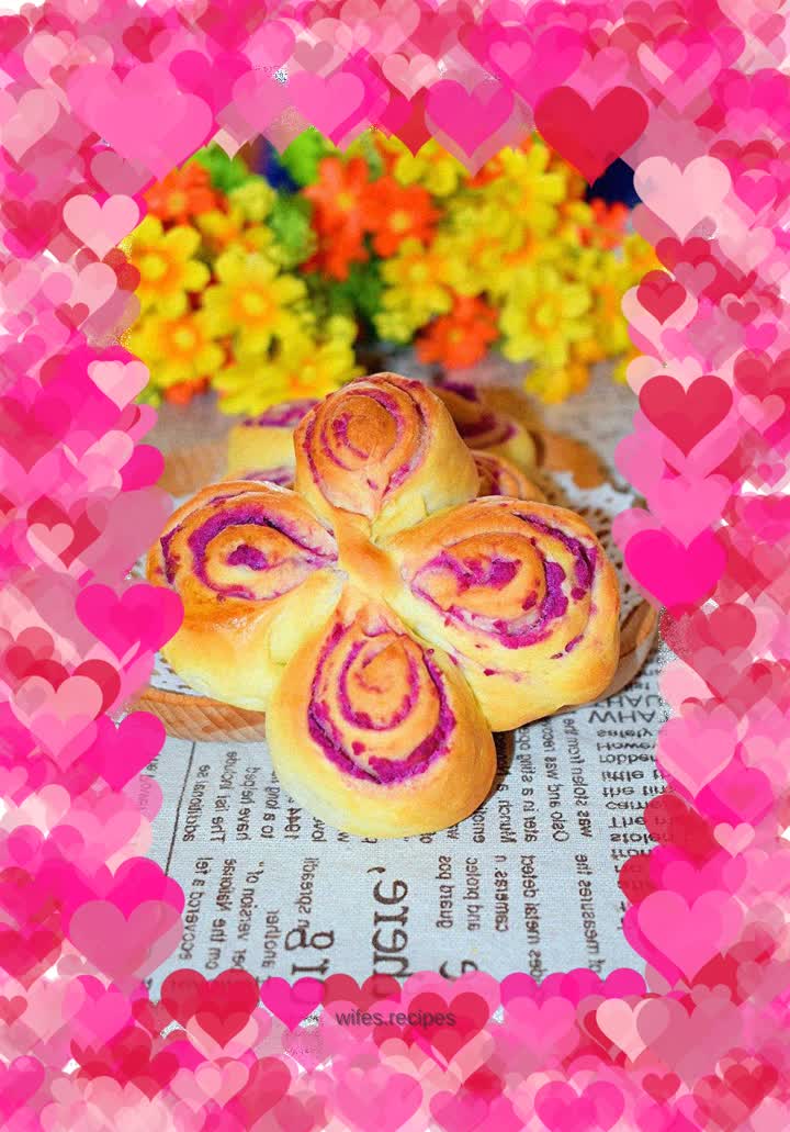 Roll a purple sweet potato flower