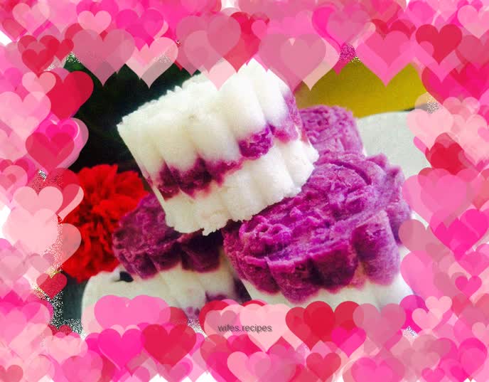 Yam and purple sweet potato cake (simple sugar-free version)