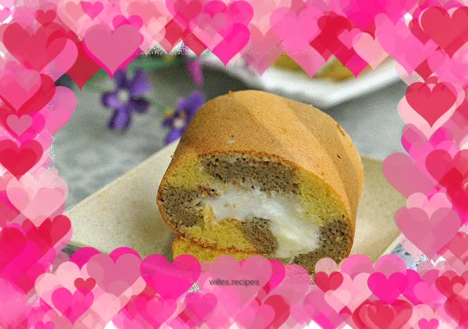 Two-color towel cake roll