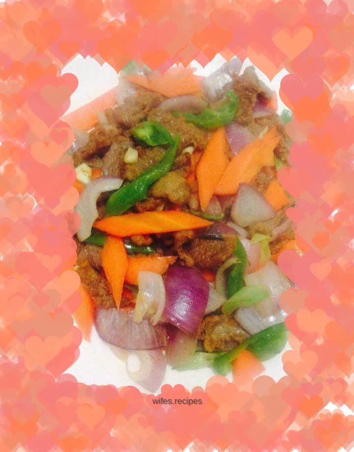 Stir-fried mutton with mixed vegetables
