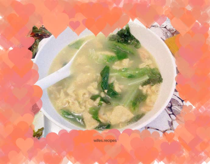 Egg, oil and wheat vegetable soup