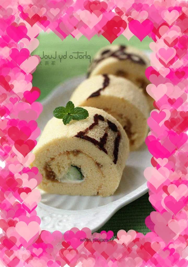 Salad meat floss cake roll