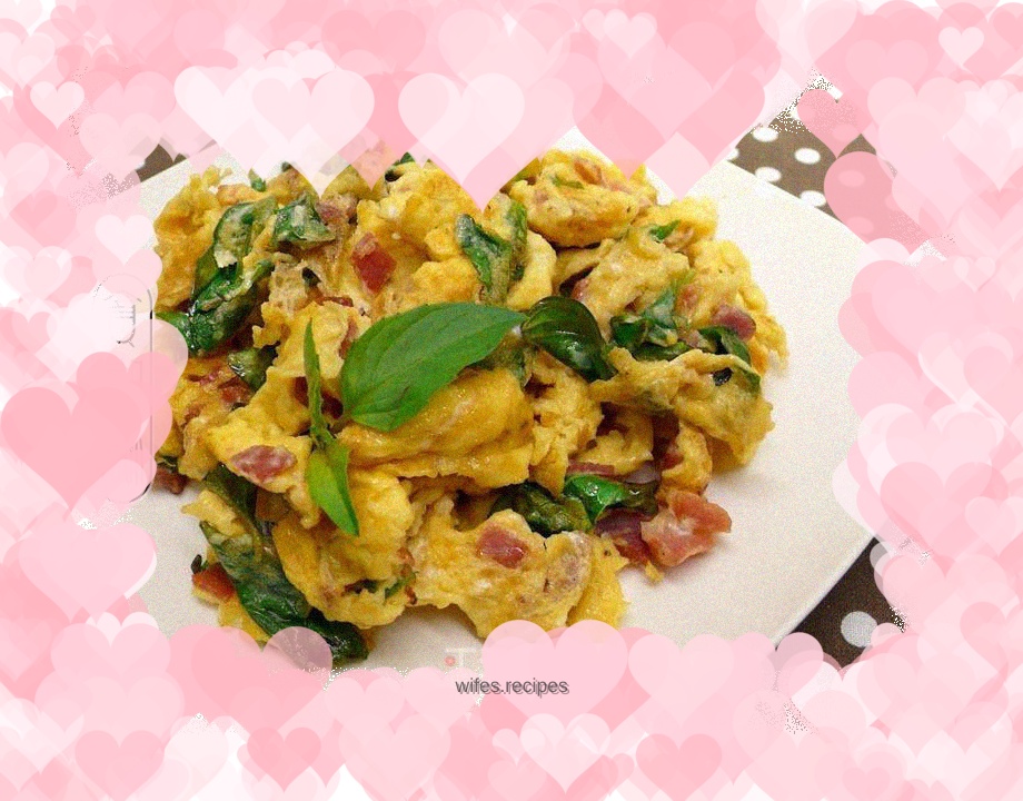 Scrambled Eggs with Herb Bacon ♥Bacon! Not just New Year dishes 3