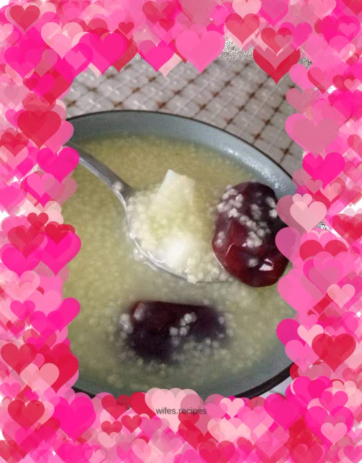 Yam, red dates and millet porridge