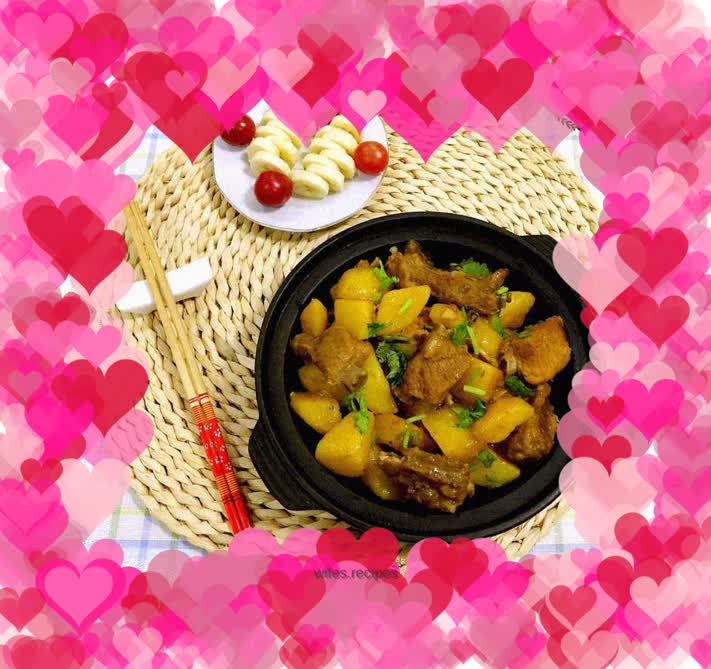 Braised pork ribs and stewed potatoes