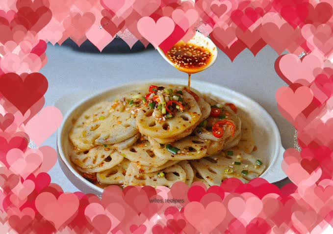 Cold lotus root slices