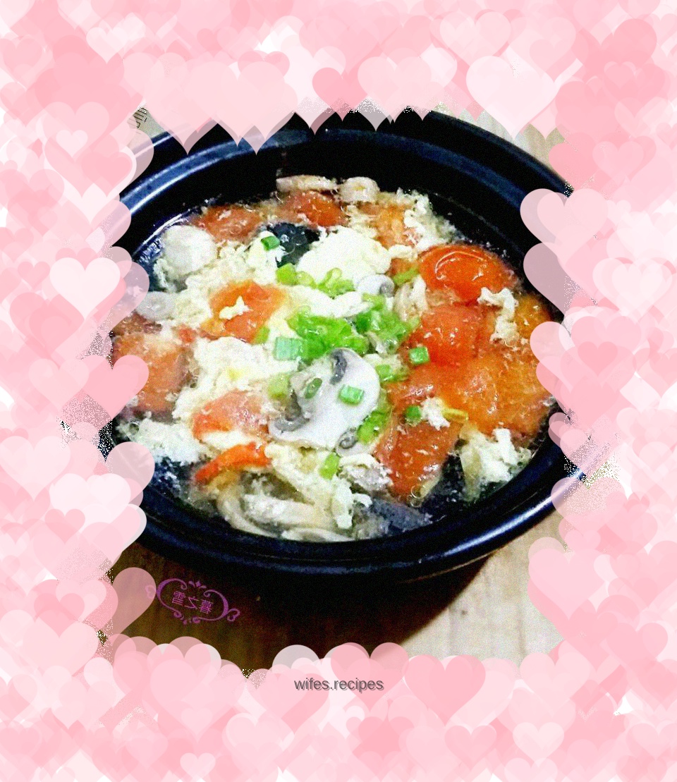 Tomato Mushroom Egg Drop Soup