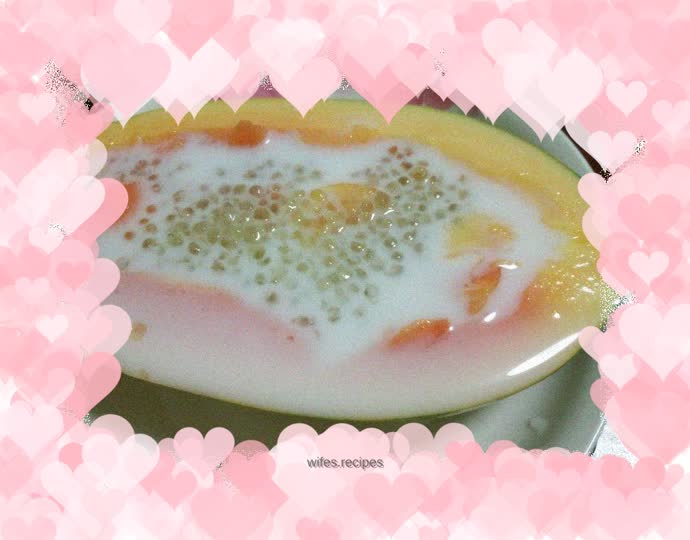 Papaya and Coconut Milk Sago