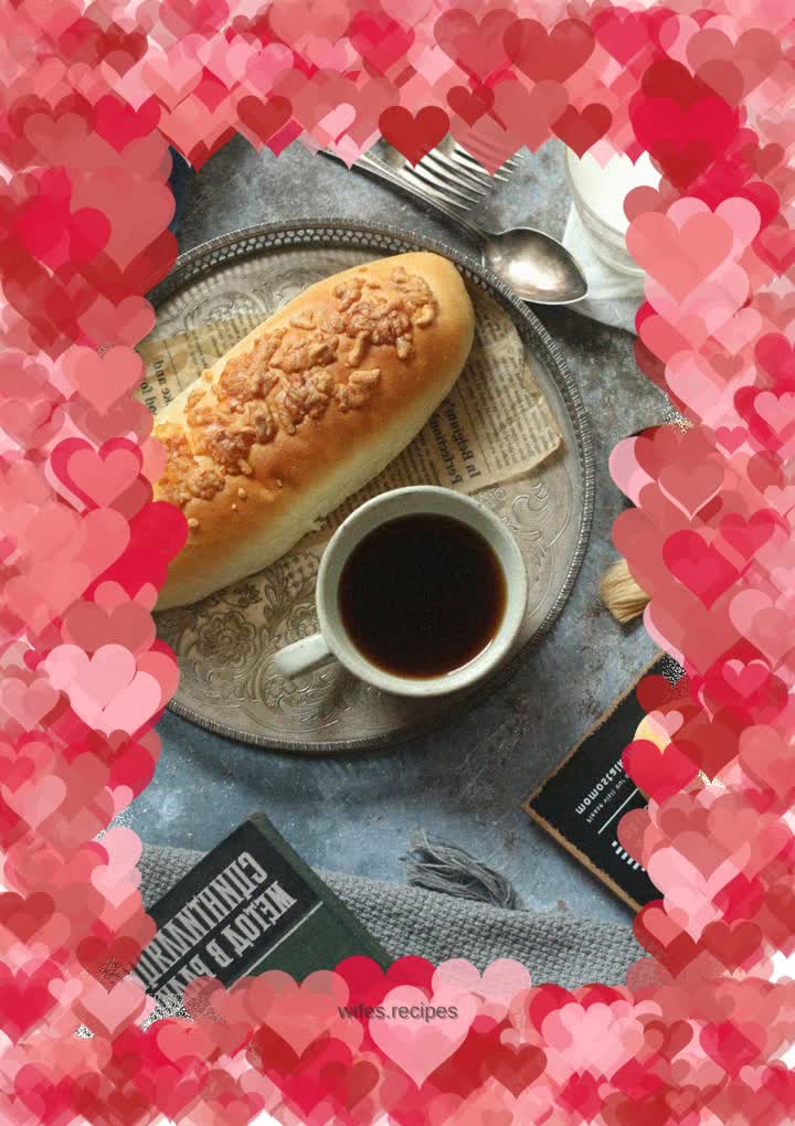 Taro puree meat floss bread