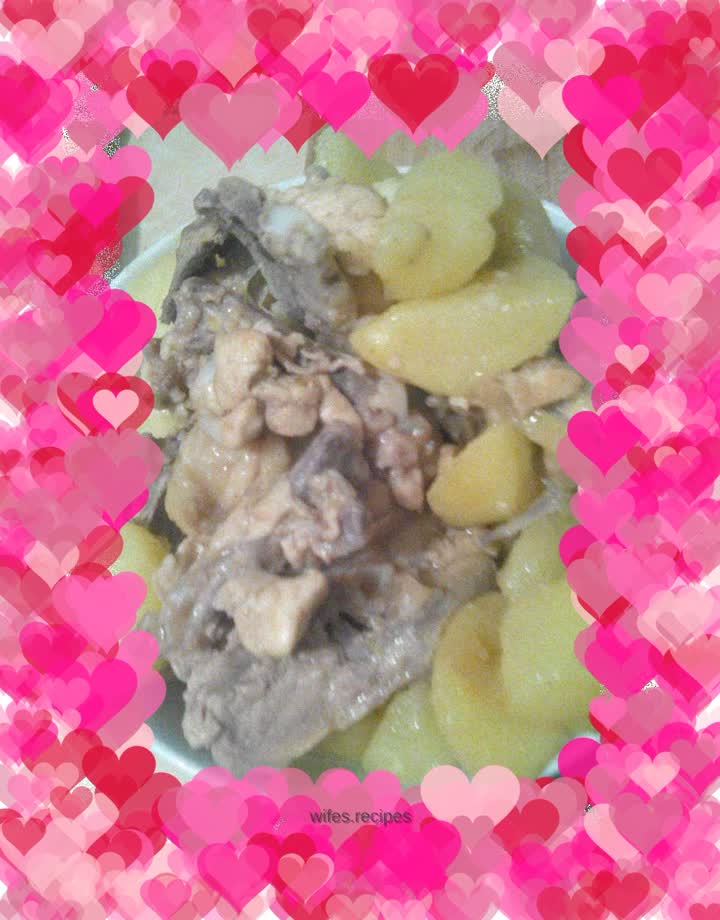 Chicken carcass stewed with potatoes