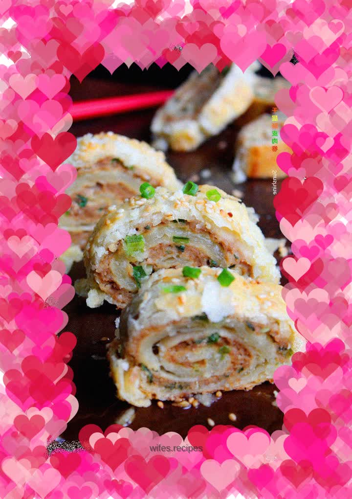 Super delicious roll-----thousand-layer pastry meat roll