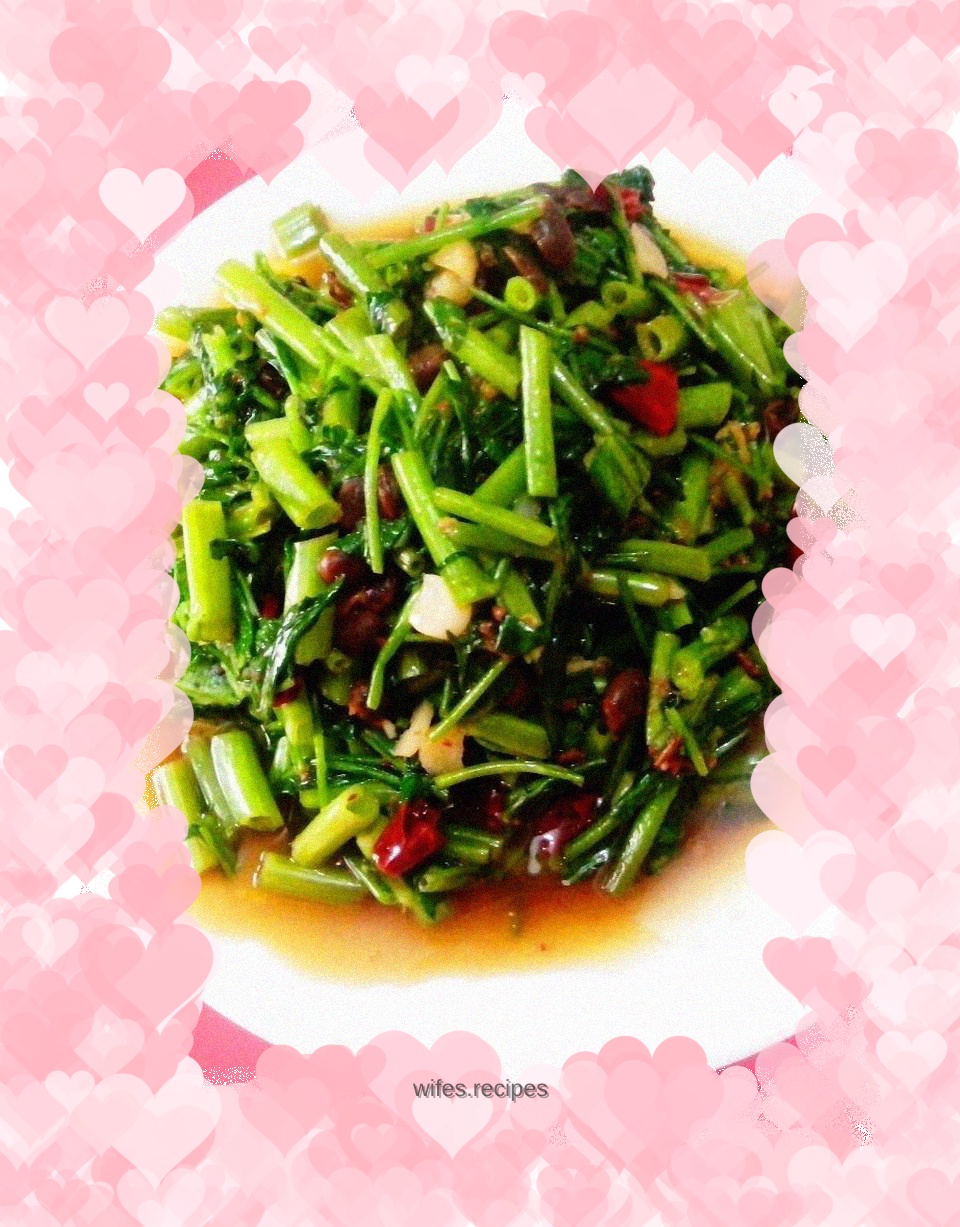 Spicy black bean water spinach