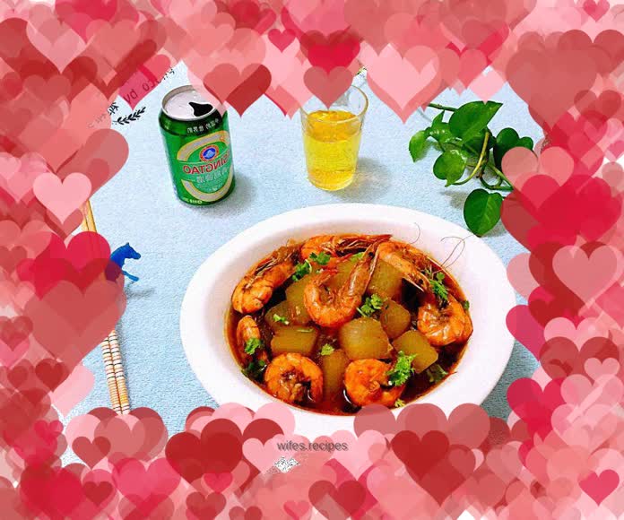 Shrimp encounters winter melon