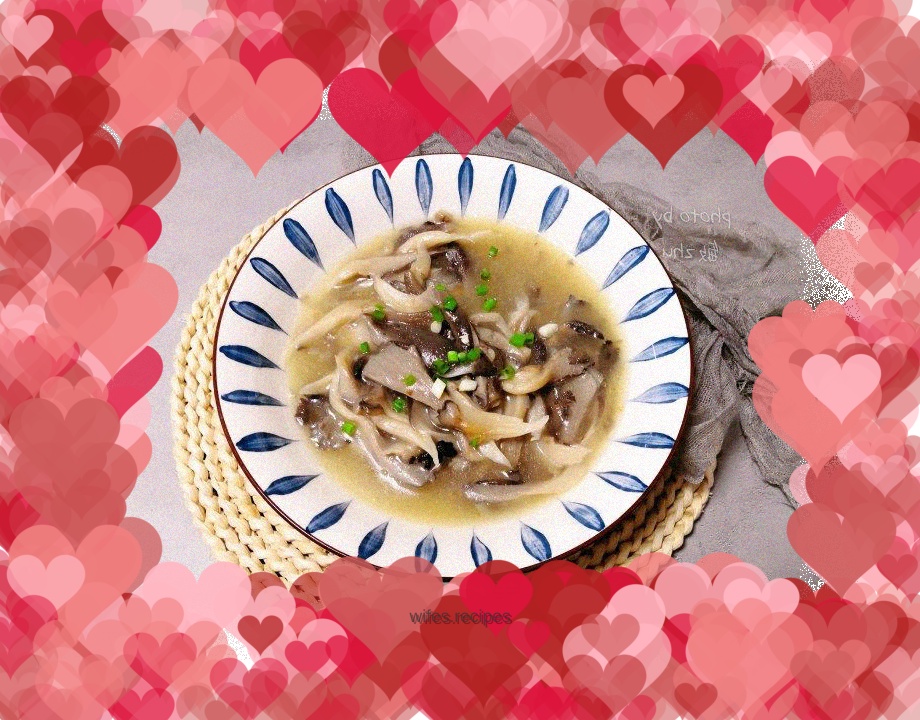 Braised oyster mushrooms
