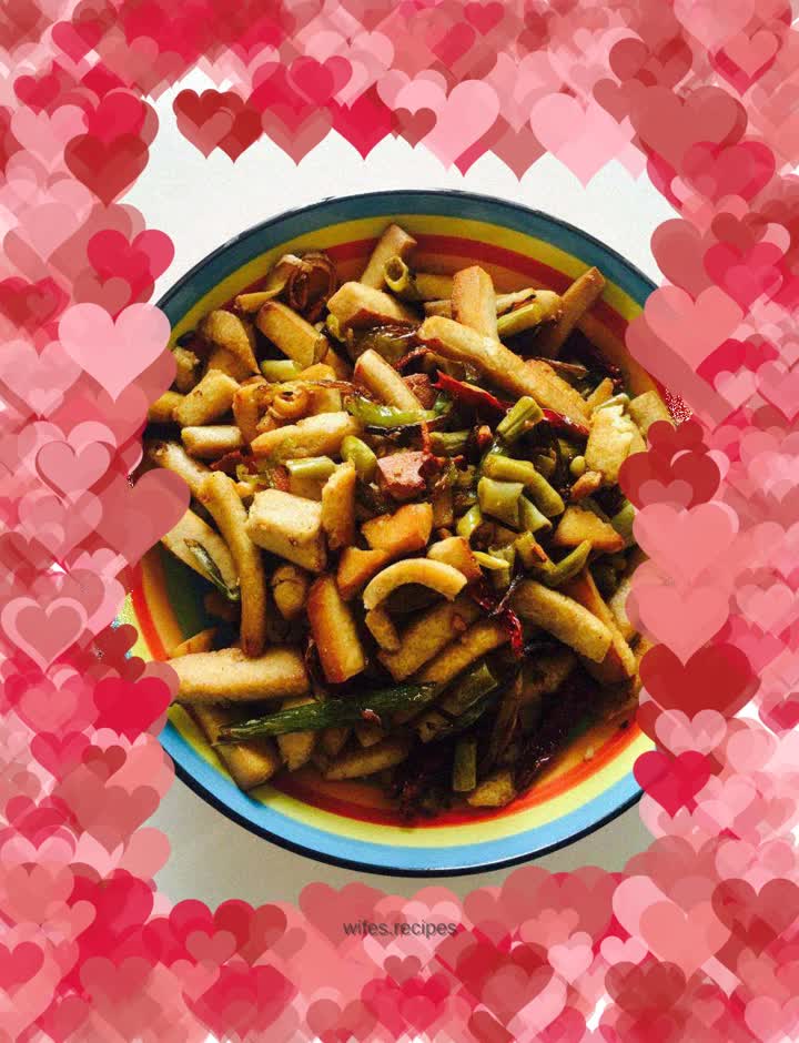 Stir-fried tofu with sour beans