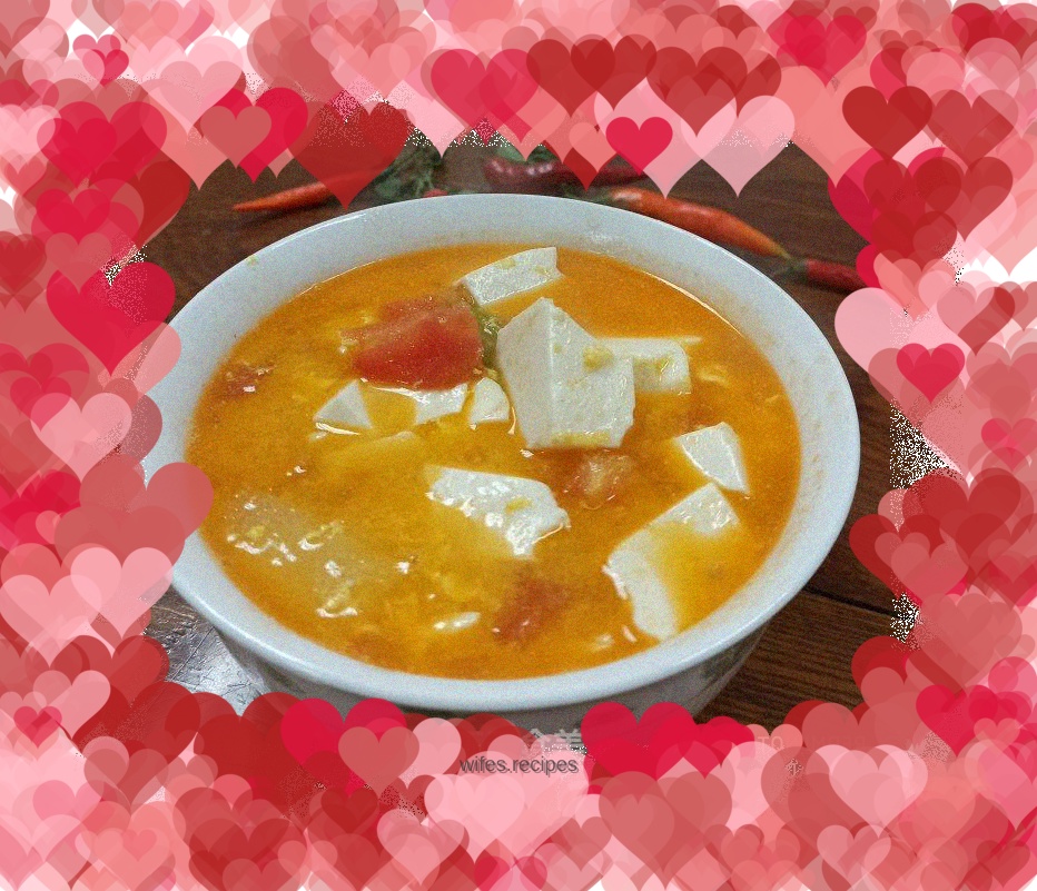 Tomato, Tofu and Egg Soup