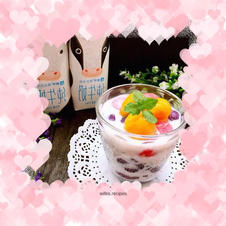 Taro Ball Milk Fruit Ice