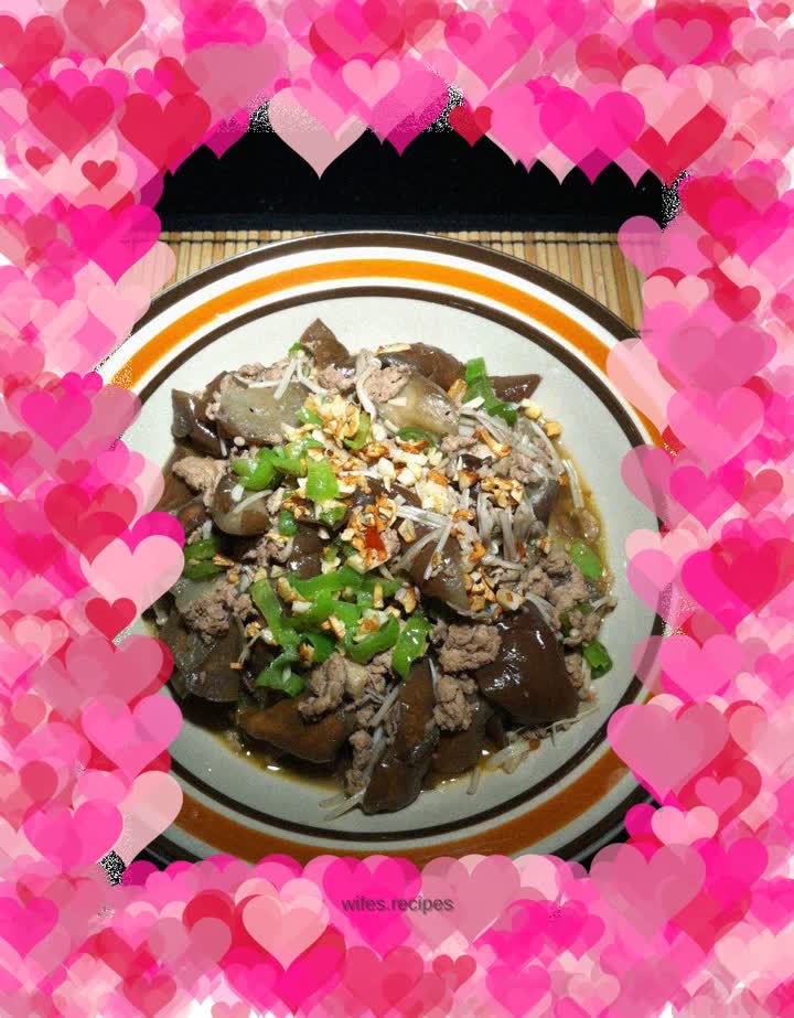 Garlic Enoki Mushroom and Eggplant Puree