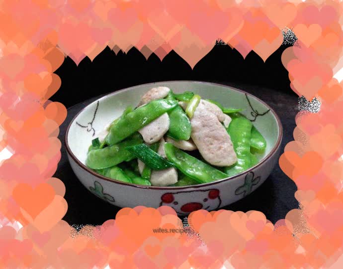 Stir-fried peas with meatballs