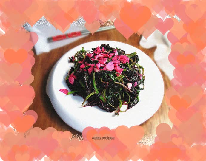 Stir-fried red amaranth with garlic