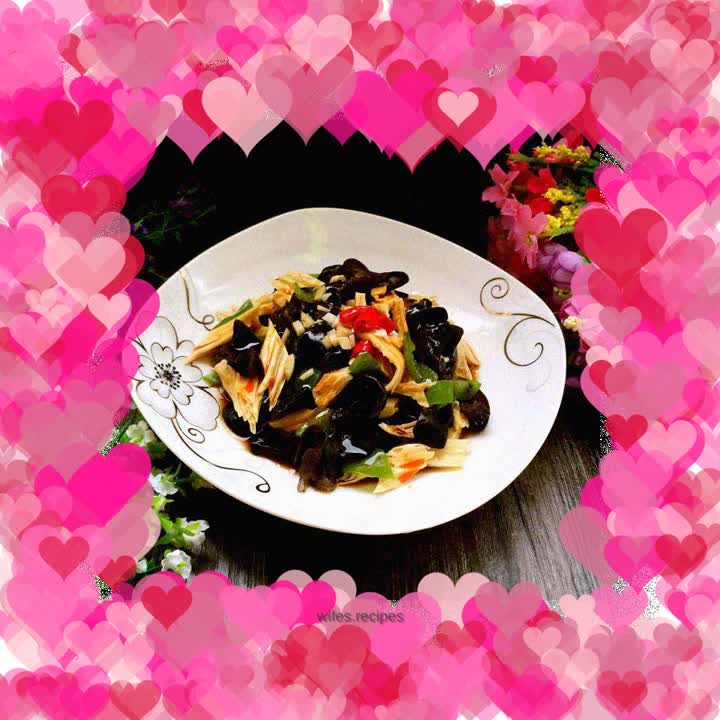 Bean curd mixed with black fungus