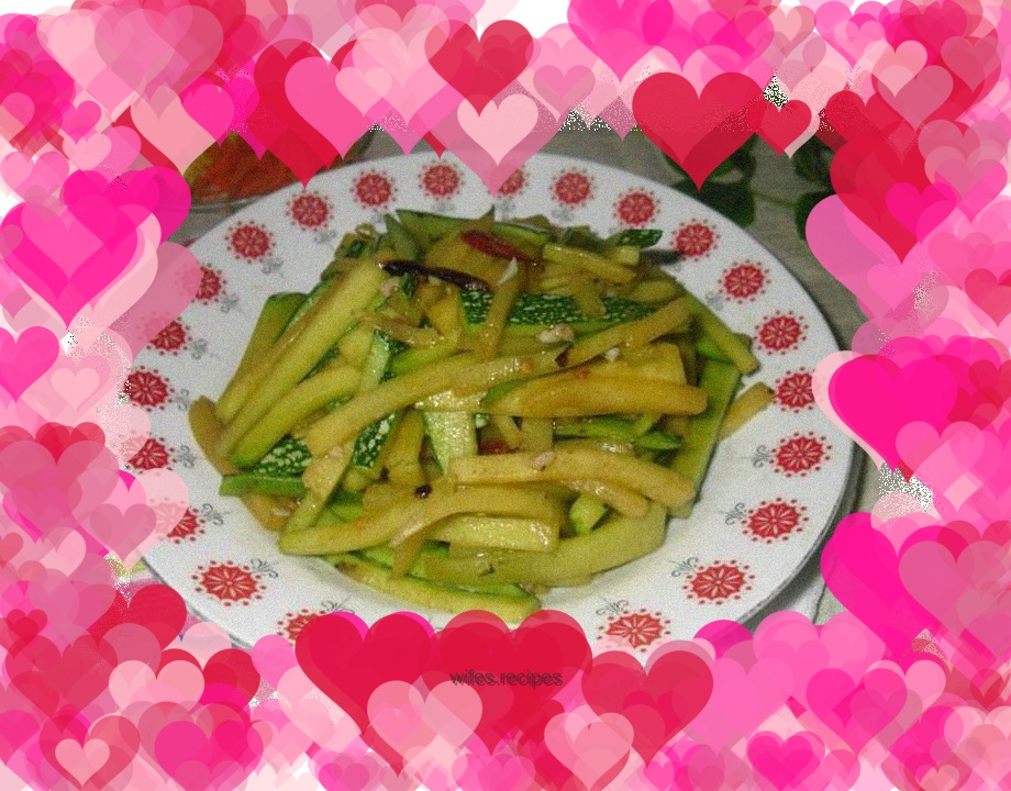 Vegetarian fried pumpkin shreds