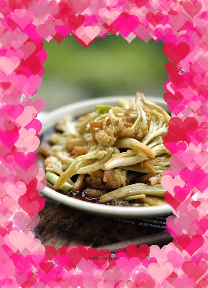 Dried dried sea rice and cauliflower