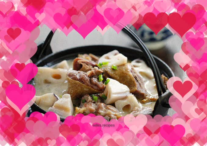 Braised duck and lotus root