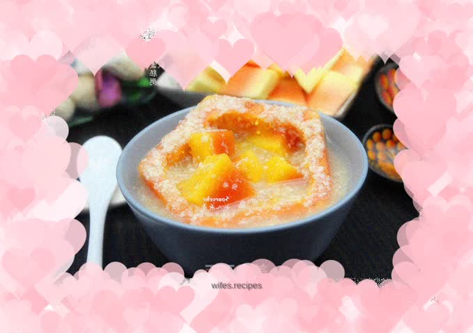 Five-minute nutritious breakfast - papaya and wheat germ porridge