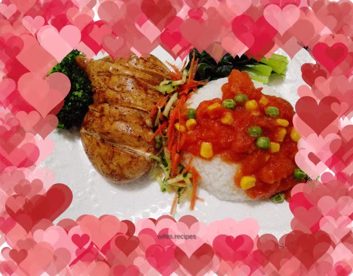 Colorful rice bowl