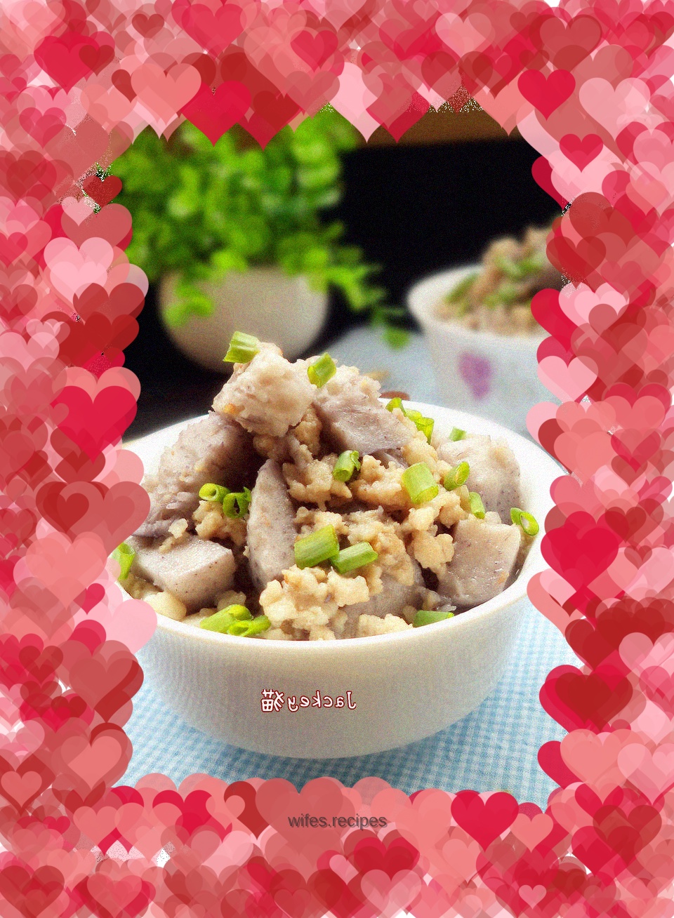 Minced pork and roasted taro