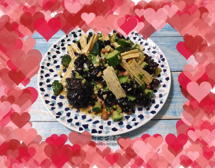 Cucumber, fungus and yuba