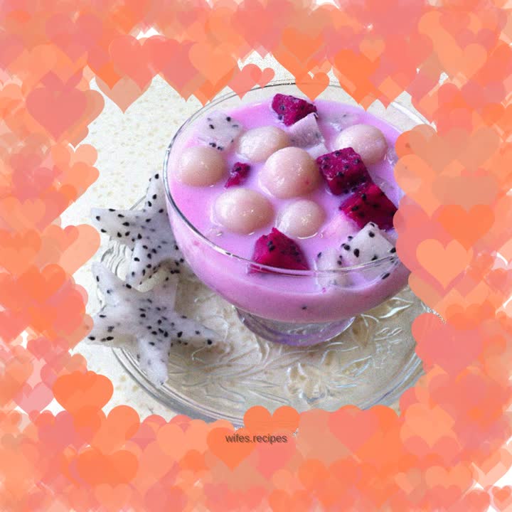 Dragon fruit and coconut milk balls