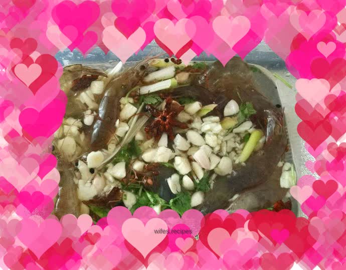 Raw marinated shrimp