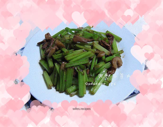 Stir-fried pork with mountain celery
