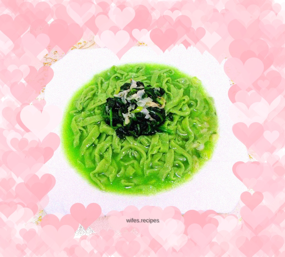 【Private House Jade Spinach Noodles】--Delicious private house hand-made noodles with original soup and original food