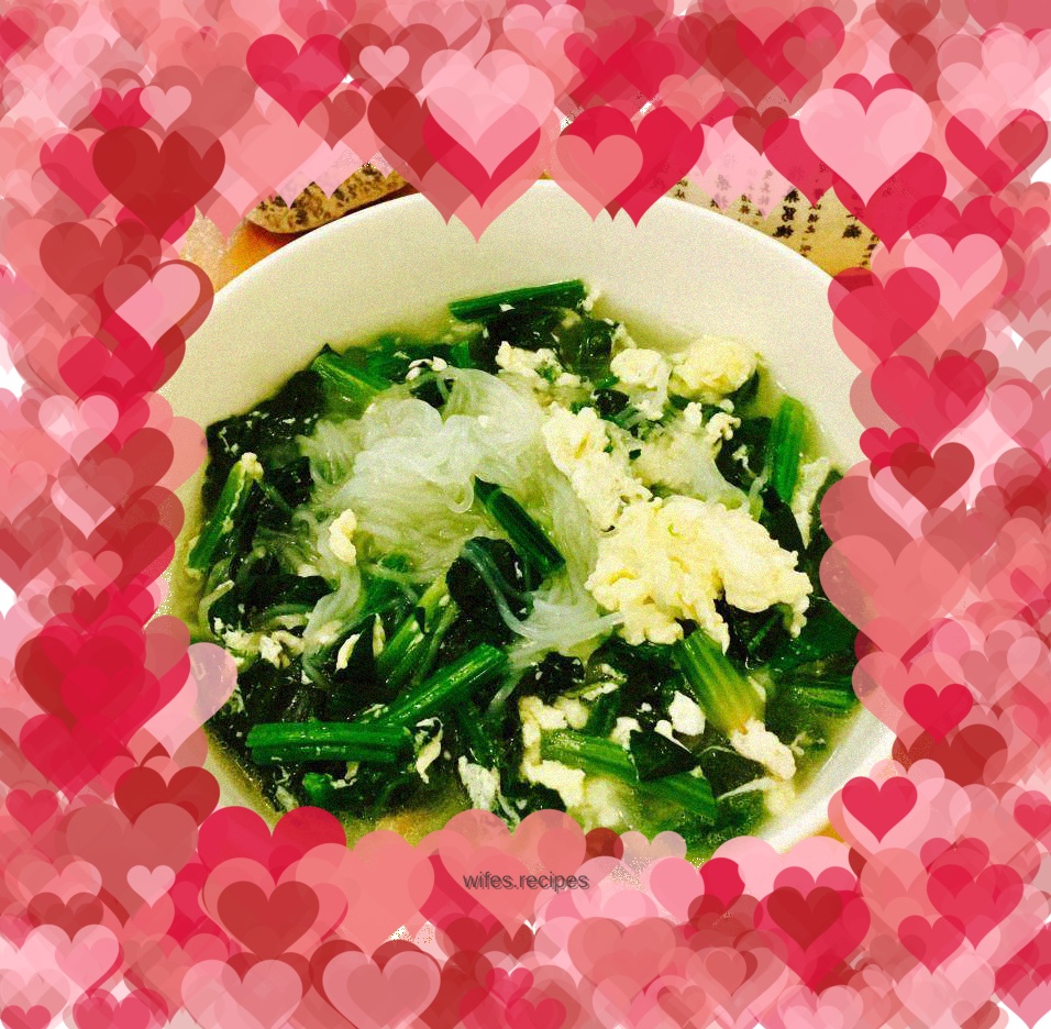 Spinach Vermicelli Egg Drop Soup
