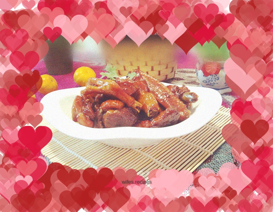 Three cups of duck with tangerine peel