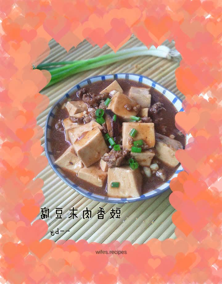 Black soy sauce minced pork tofu