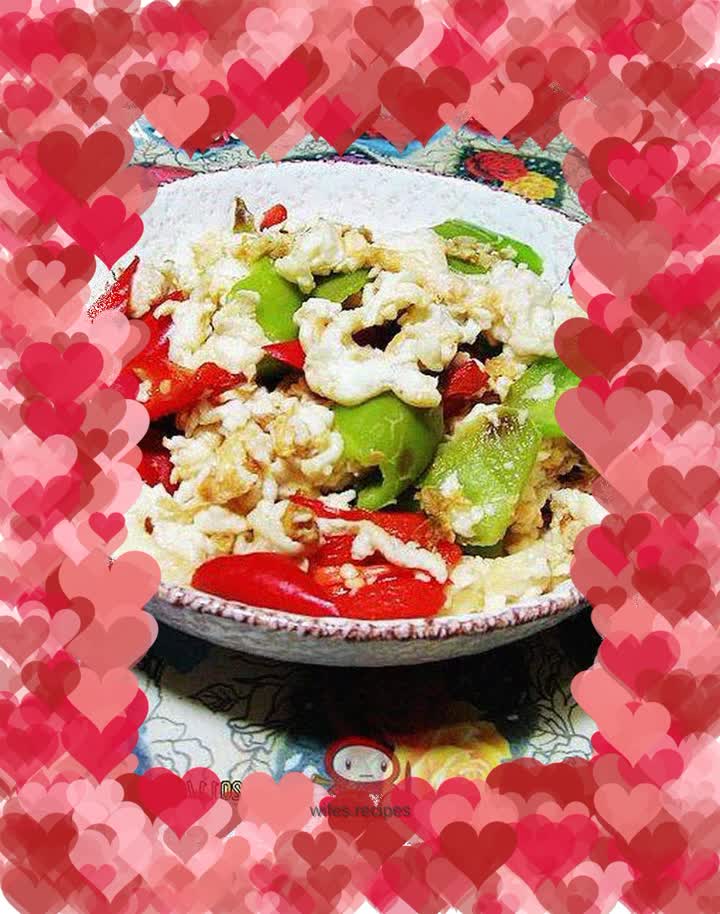 Stir-fried egg whites with double peppers