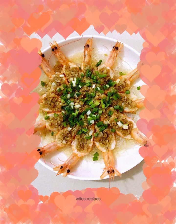 Steamed shrimp with garlic vermicelli