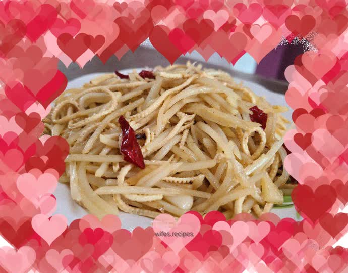 Fried shredded tofu with shredded potatoes