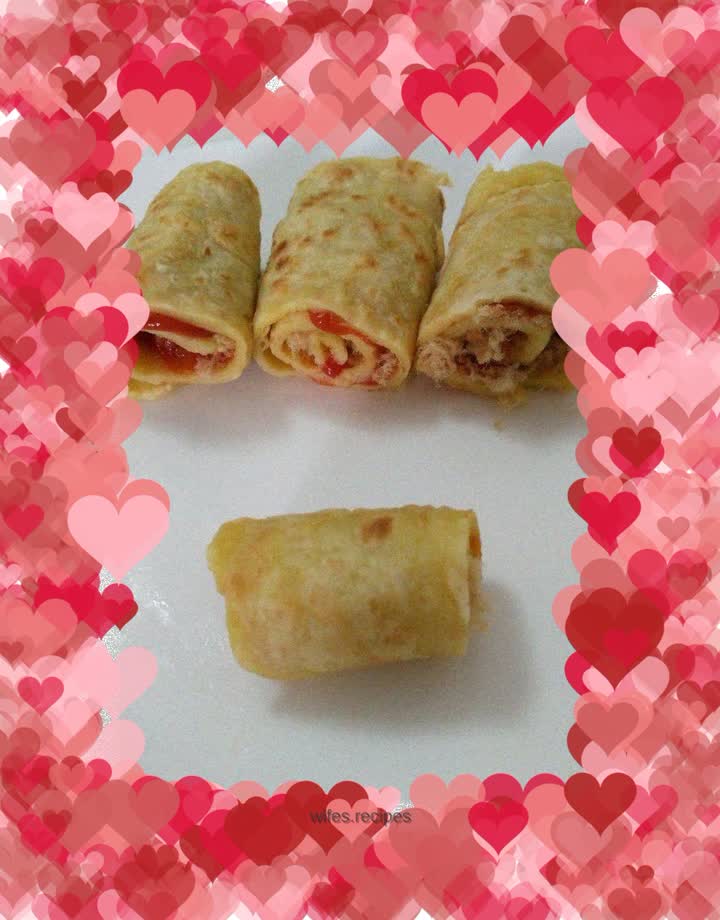 Children's breakfast--meat floss burrito