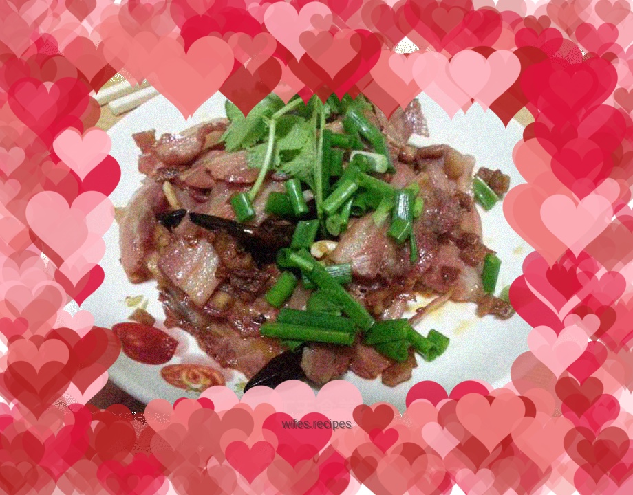 Dried bacon and radish