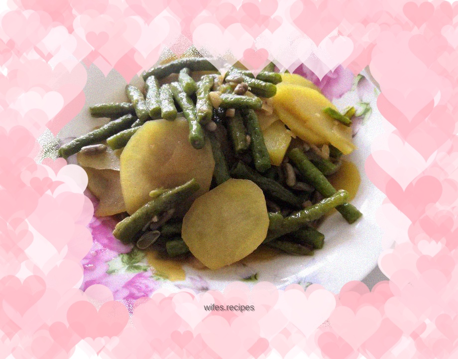 Fried beans and potatoes