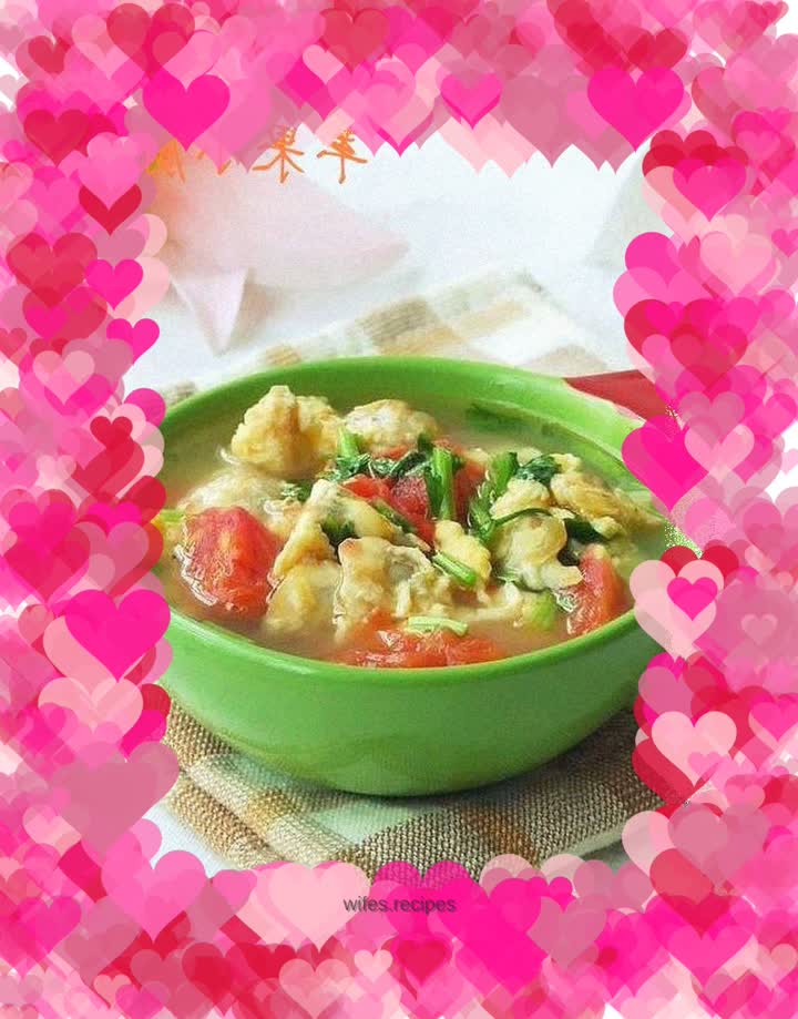 Tomato, white clam and egg soup