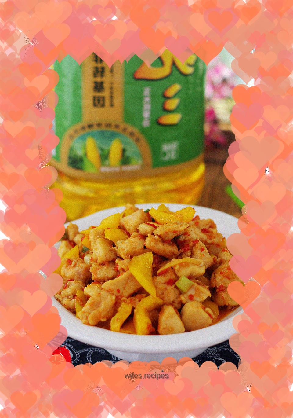 Stir-fried diced chicken with chopped pepper