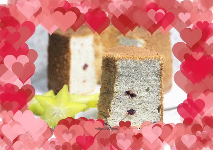 Banana Cranberry Chiffon Cake
