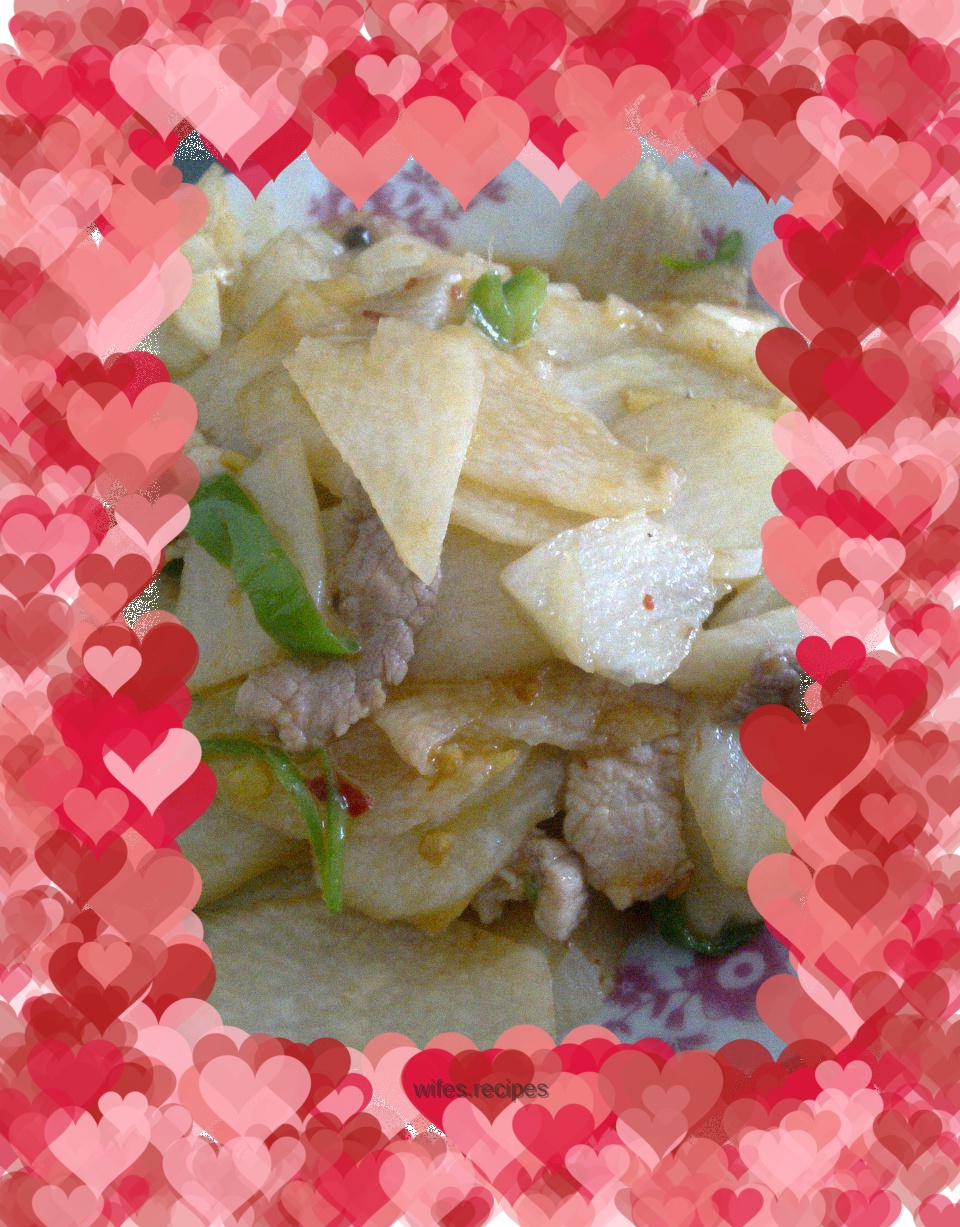 Stir-fried yam with meat