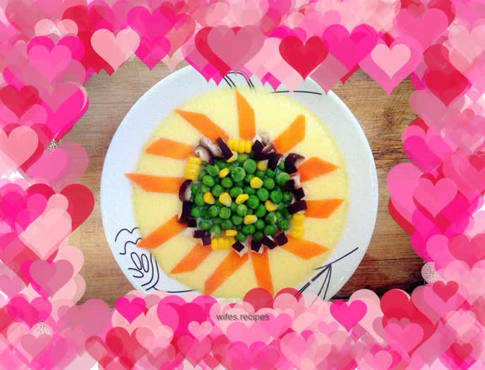 Colorful egg custard